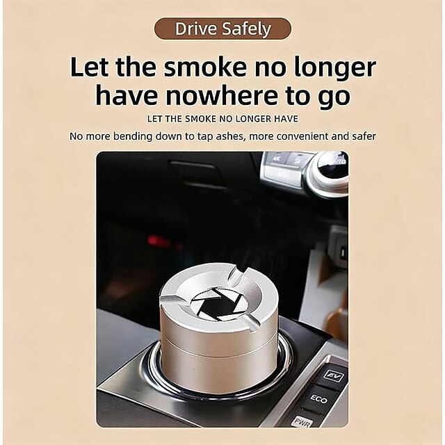 360° Aluminum Alloy Twist-Lock Ashtray with Twist-Lock Lid, Odor-Proof ...
