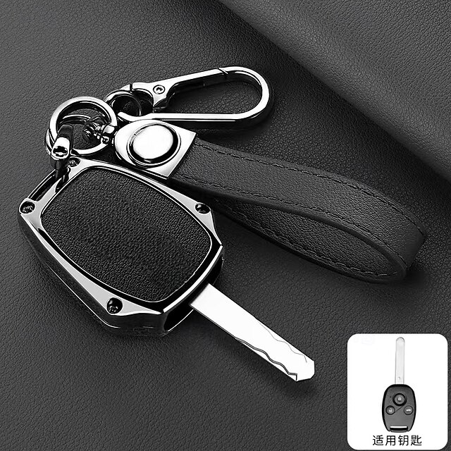 Leather Zinc Alloy Car Key Case Cover Shell For Honda CR-V Civic ...