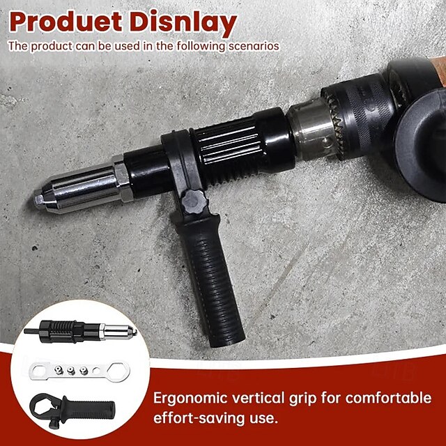 Pro-Grade Electric Rivet Gun Adapter, Cordless Electric Power Drill ...