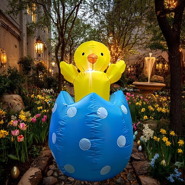 4.43FT Easter Inflatables Chick Shell Breaking Easter Egg with LED ...