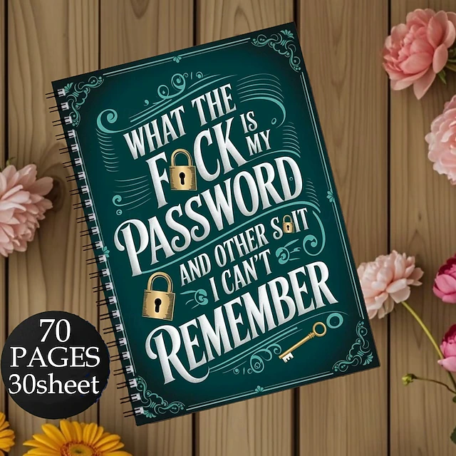Spiral Password Notebook - Secure Password Organizer with Lock Design ...