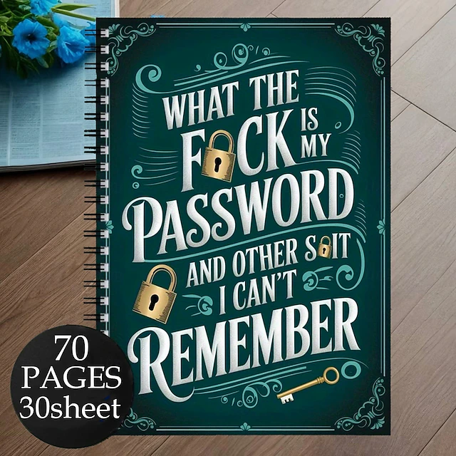 Spiral Password Notebook - Secure Password Organizer with Lock Design ...