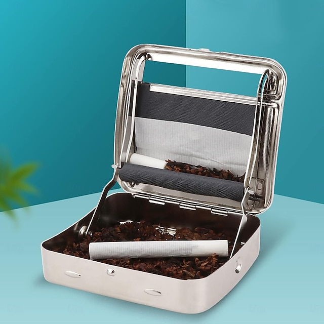  Αυτόματο κουτί στριφτού τσιγάρου ρυθμιζόμενο ημιαυτόματο μεταλλικό ρολό τσιγάρων, συμπαγής εξατομικευμένη θήκη στριφτού καπνού για τυποποιημένα χαρτιά, εύχρηστη μικρή μηχανή στριφτού τσιγάρου