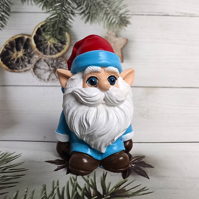Resin Gnome Ornament, Holiday Smurf Hanging Decoration, Holiday Tree ...