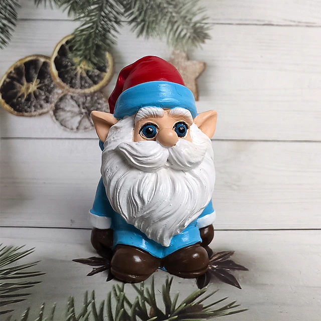 Resin Gnome Ornament, Holiday Smurf Hanging Decoration, Holiday Tree ...
