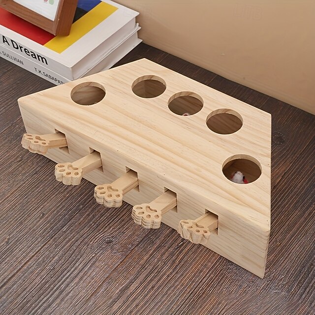 Curated visual reference: Hidden Treat Dispenser DIY Reference: Recycled Wood Cat Toy With 6 Interactive Hidden Treat Dispensers