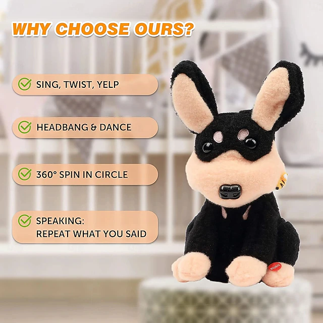 Beedog Crying BeeDog Yelp Dog Stung by Bee Singing Headbanging Puppy Toys for ...