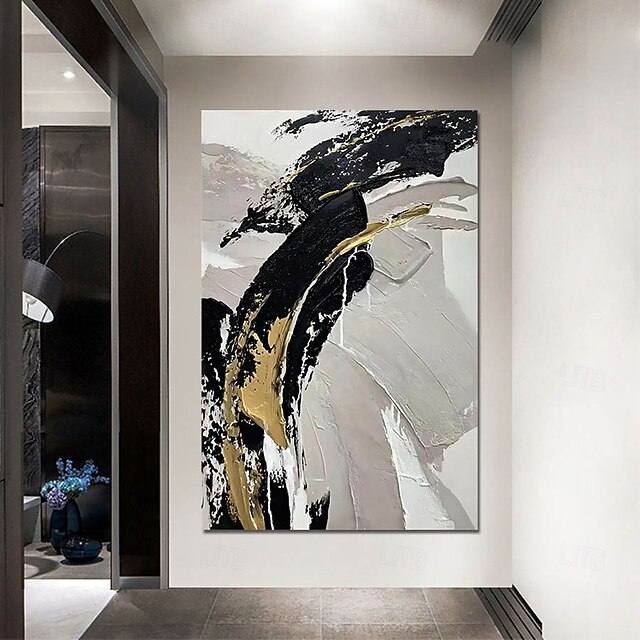 Handmade Oil Painting Canvas Wall Art Decoration Modern Abstract Black ...