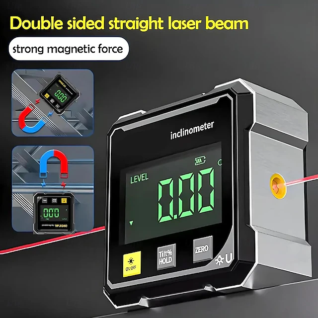 Led Protractor Digital Laser Angle Finder Protractor Tool, High Accuracy Measuring ...