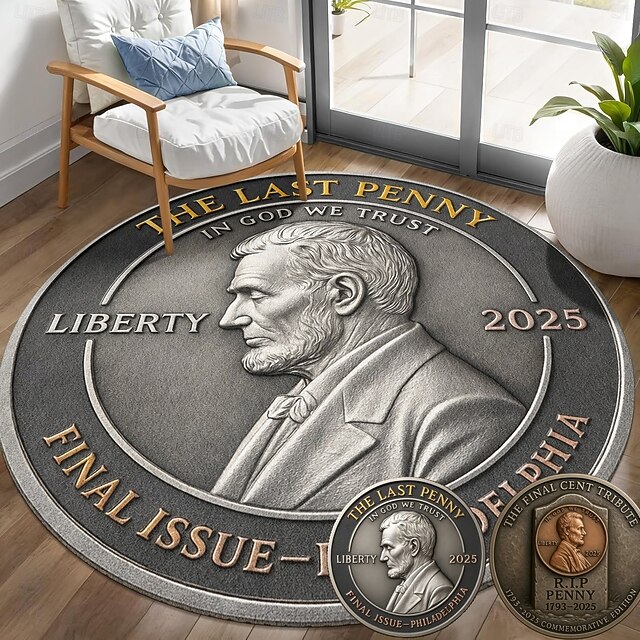 Final Cent Tribute 1793-2025 Lincoln Memorial Penny Coin Rug and Coin ...