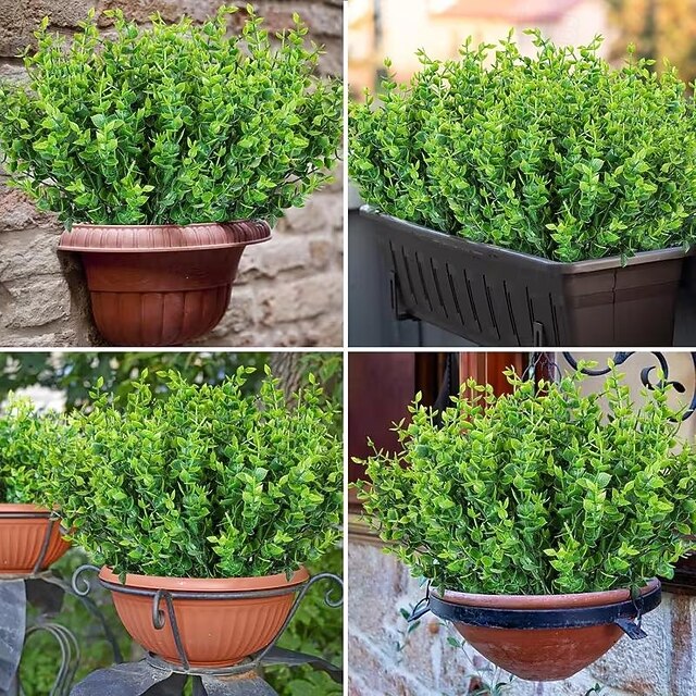 20pcs Greenery Artificial Plants Outdoors, Eucalyptus Stems UV ...