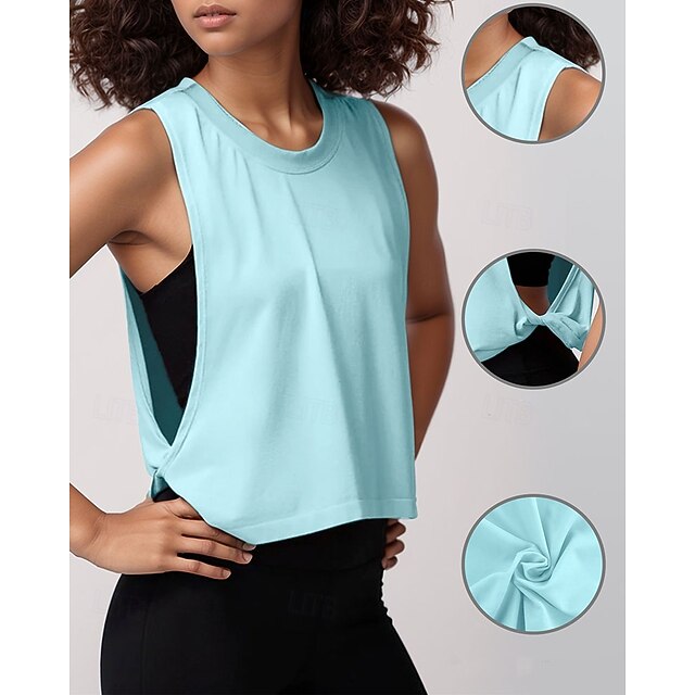 Women's Solid Colored Track Top Running Vests Trackshirt Summer Spring ...