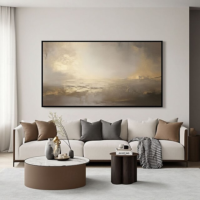 Tableau Déco Girafe Peinture à L’huile Sur Toile – Peint à La Main, Art Mural Moderne – Décoration Salon, Chambre