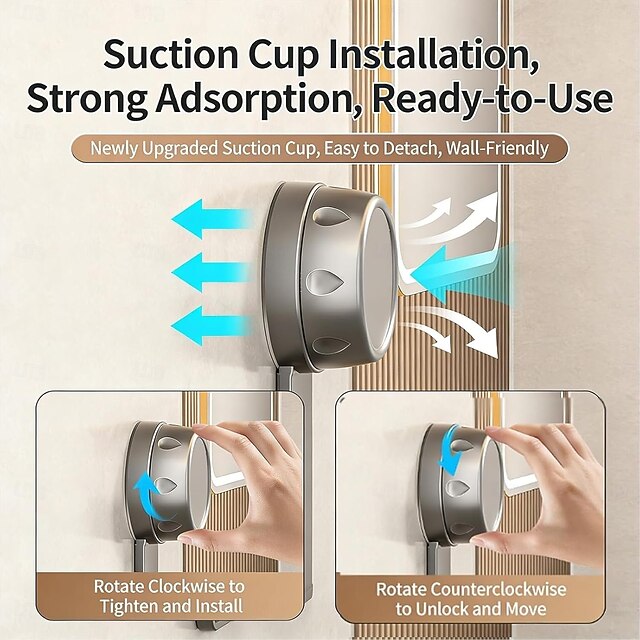 2-Tier No-Drill Bathroom Corner Shelf, Suction Cup Corner Shower Shelf ...