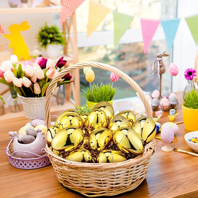 12Pcs Oeufs De Pâques Géants Vides À Remplir, En Plastique, Pailletés, Ouvrables, Pour La Chasse 12Pcs Oeufs De Pâques Géants Vides À Remplir, En Plastique, Pailletés, Ouvrables, Pour La Chasse