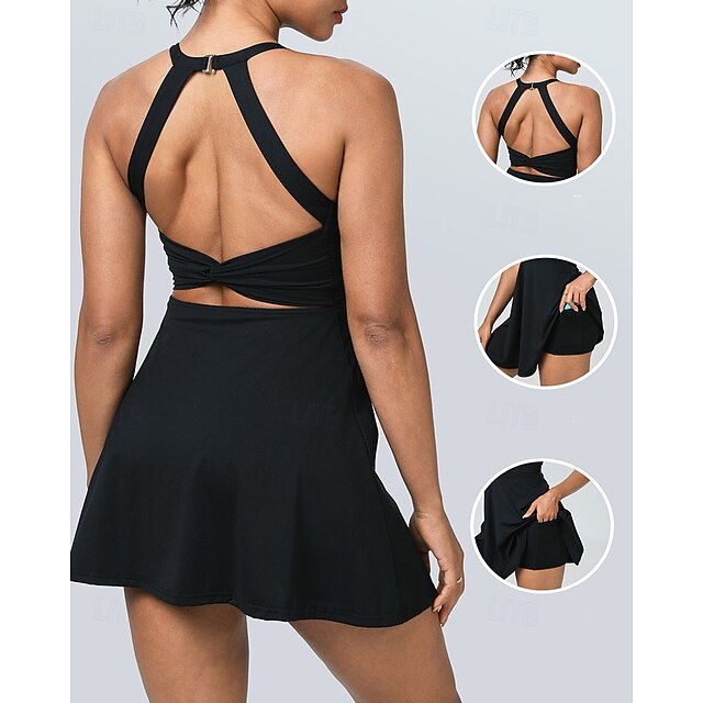 Femmes Couleur Unie Robe de tennis Jupes de tennis avec shorts tenue de ...