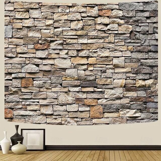 Illustration of Textile Wall Tapestry With 3D Elements For Office Space