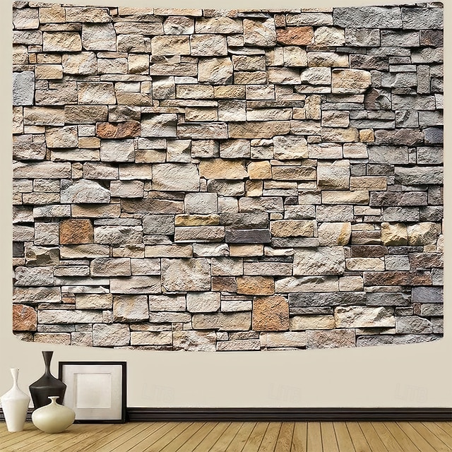 Illustration of Textile Wall Tapestry With 3D Elements For Office Space