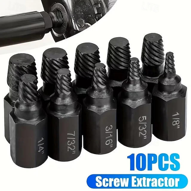 10pcs Heavy-Duty Thread Extractor Set – Easily Remove Damaged, Stripped ...