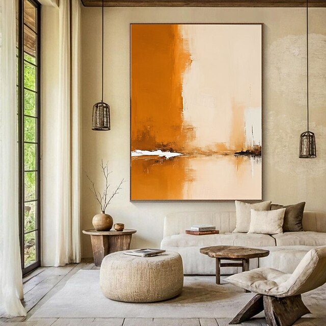Picture Idea: Large Abstract Oil Painting Handmade Warm Tones Oil Painting Warm