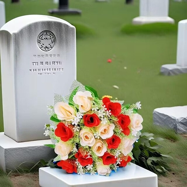 1 Bouquet Realistic Artificial Roses Bouquet - Fade-Resistant Plastic ...