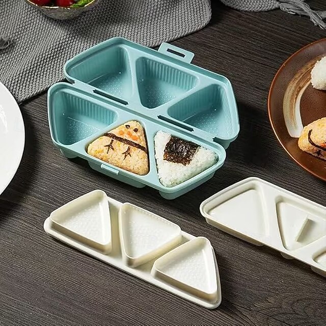 6 in 1 Onigiri Mold Triangle Sushi Making Kit, Non-Stick Pressing Rice ...