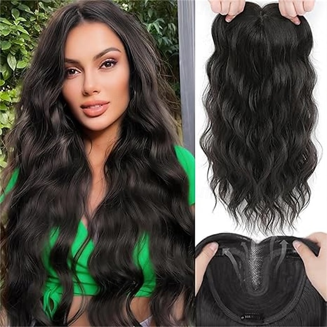 Middle Part Toppers Hair Toppers for Women, 20 Inch Hand Tied Breathable Toppers Hair ...