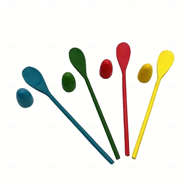  Juego de relevos de equilibrio de 8 piezas con huevos, juego de transporte de huevos de Pascua, adecuado para Pascua, San Valentín, Acción de Gracias y actividades familiares al aire libre, carrera de