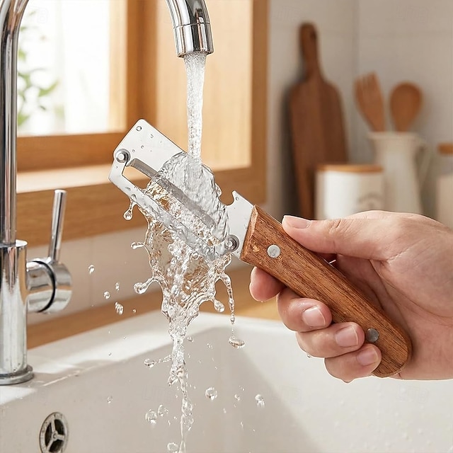 Pelapatate Multifunzione Grattugia – Tagliaverdure, Affetta, Sminuzza, Lama In Acciaio Inox, Portatile, Per Frutta E Verdura - 5
