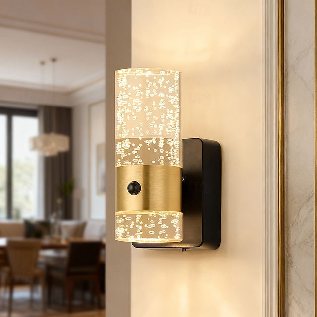  Luce notturna a LED da parete intelligente con sensore di movimento, ricaricabile tramite presa elettrica. &Lampada a LED per interni, attivata dalla luce, ideale per camera da letto, soggiorno,