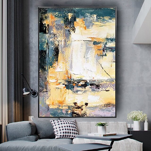 Handmade Oil Painting Hand Painted Vertical Abstract Modern Rolled ...