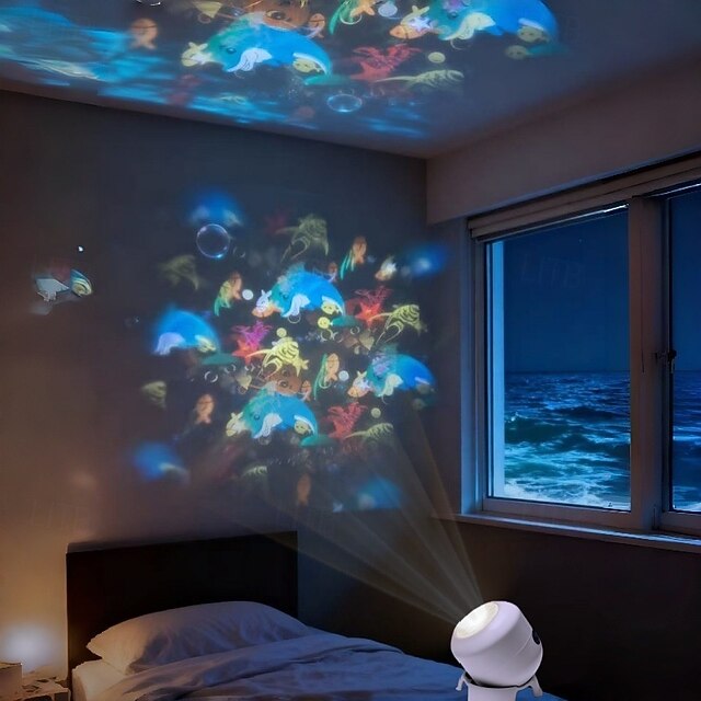 Dynamic Rotating LED Projector Light, 360° Rotating USB Rechargeable ...