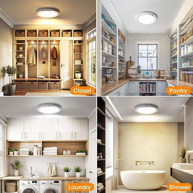 Rechargeable Motion Sensor Ceiling Light with Remote - Magnetic ...