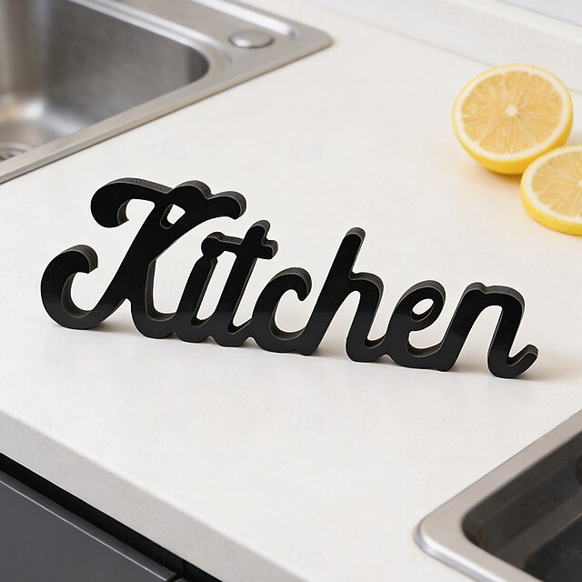 Kitchen Letter Design Black Kitchen Letter Decorative Item, Schueff Plate Material Kitchen ...