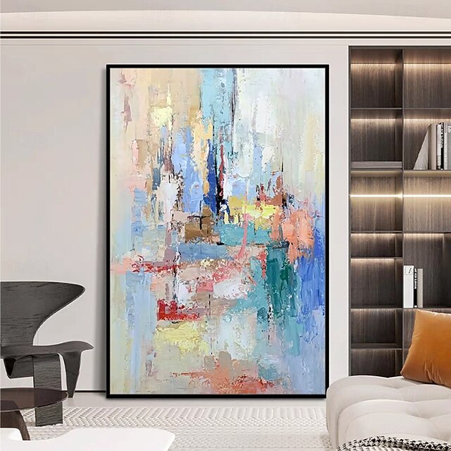 Handmade Oil Painting Hand Painted Vertical Abstract Modern Rolled ...