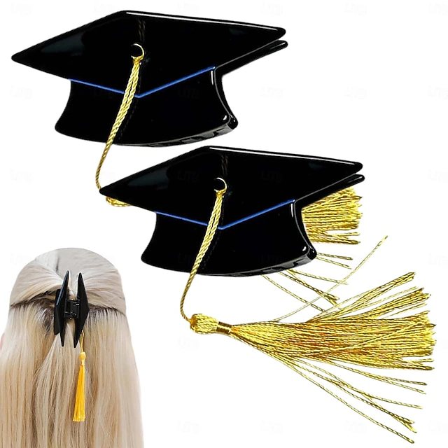 2Pcs Graduation Cap Tassel Hair Clip, Mini Graduation Cap Hair Claw ...