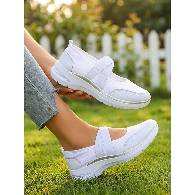 Women's Pink Mary Jane Sneakers – Breathable Lightweight Mesh Slip