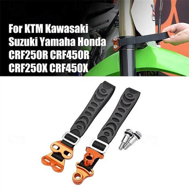 Motorcycle Rack Belt 2 Pcs Motorcycle Rescue Pull Strap Set Front and Rear, Dirt Bike ...