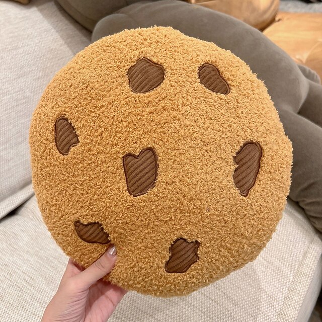 Cookie Shaped Throw Pillow Plush Decorative Cushion Soft Stuffed Accent ...