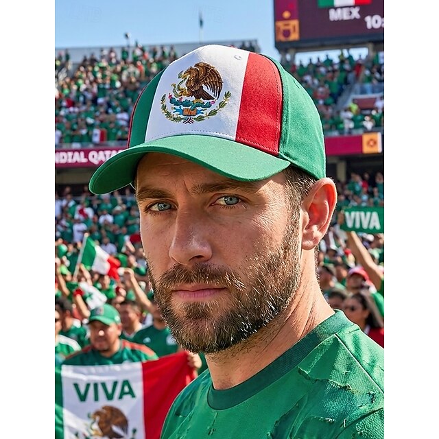 Men's Sun Hat Baseball Hat Peaked Cap Red Green Polyester Daily Sports ...