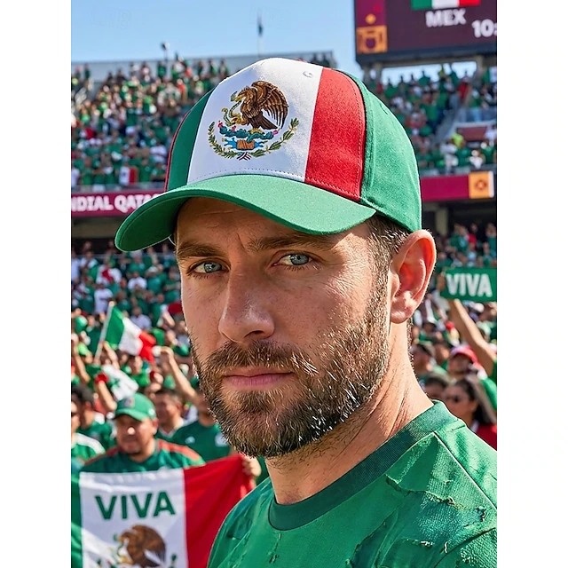 Men's Sun Hat Baseball Hat Peaked Cap Red Green Polyester Daily Sports ...