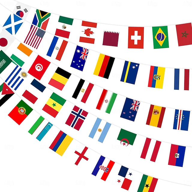 48 Countries World Flag String Flags for World Soccer Cup Decorations ...