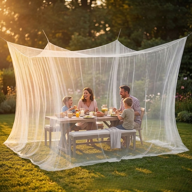 L.T L.T.HOME Large Outdoor Mosquito Net Canopy for Patio Table and ...