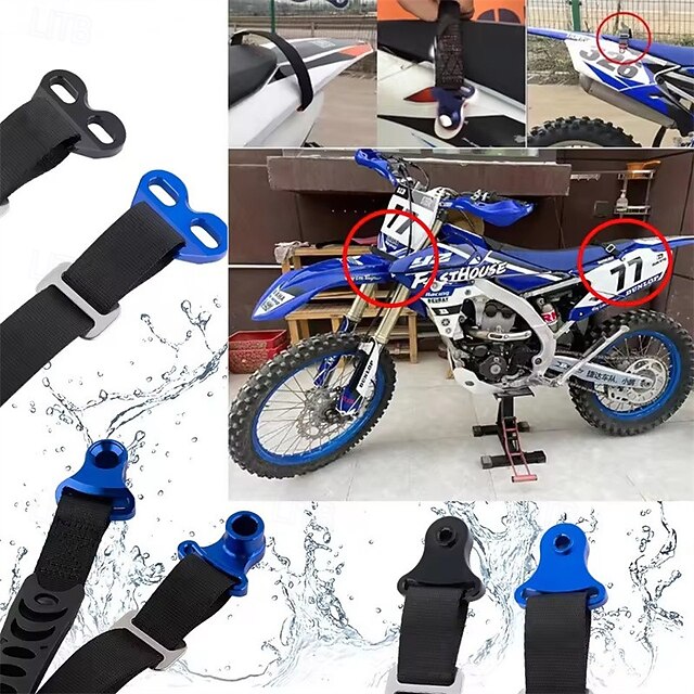 2 Pcs Motorcycle Rescue Pull Strap Set Front and Rear, Dirt Bike ...