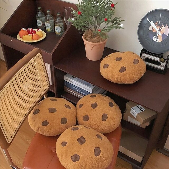 Cookie Shaped Throw Pillow Plush Decorative Cushion Soft Stuffed Accent ...