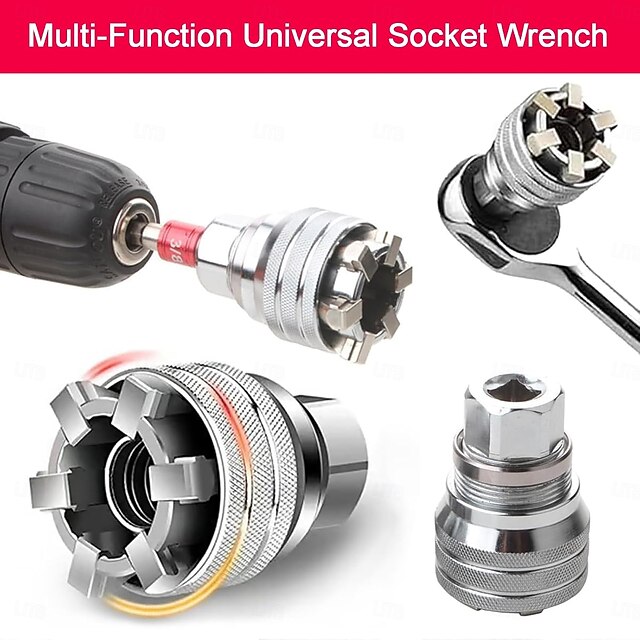 Adjustable Universal Socket Wrench Tool Set, Multi-Function 10mm-19mm ...