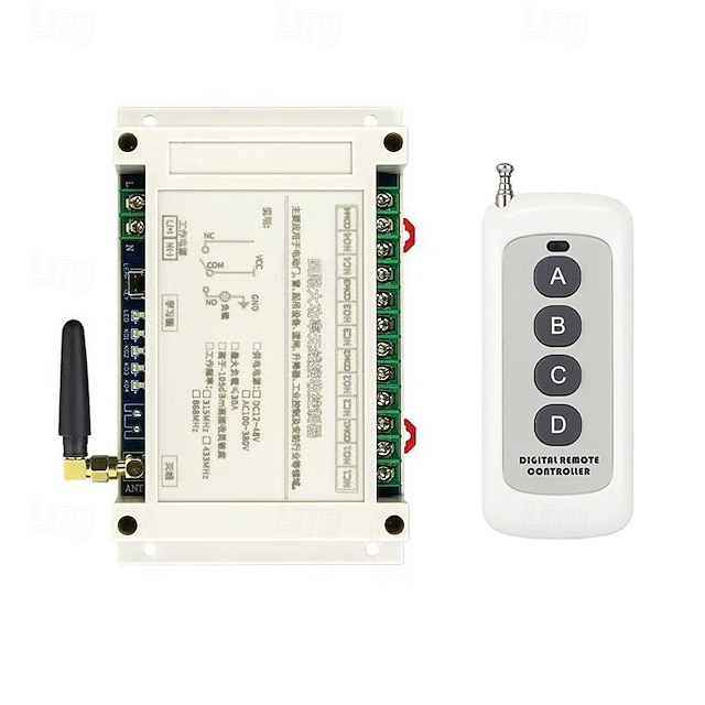 Wireless Remote Control Switch Kit, 4-Channel RF Relay Receiver with 4 ...