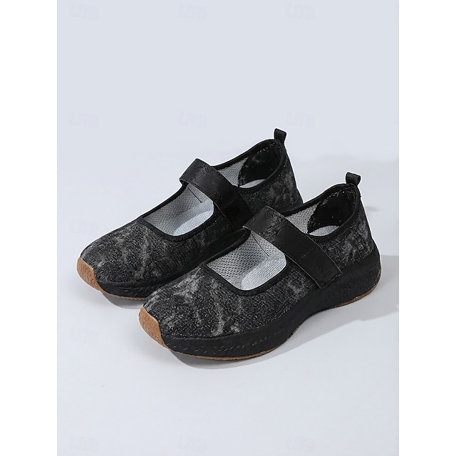 Women's Denim Tie-Dye Mary Jane Sneakers – Lightweight Walking