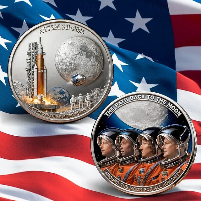 Artemis II Lunar Mission Commemorative Coin, Space Exploration ...