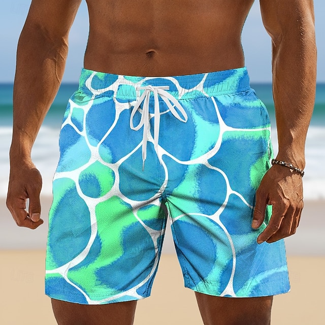 Men's Geometric Pattern Abstract Art Swim Trunks Bathing Suits Swim ...